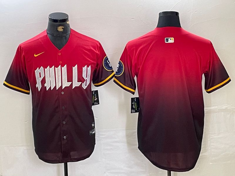 Men Philadelphia Phillies Blank Red City Edition Nike 2024 MLB Jersey style 1->->MLB Jersey